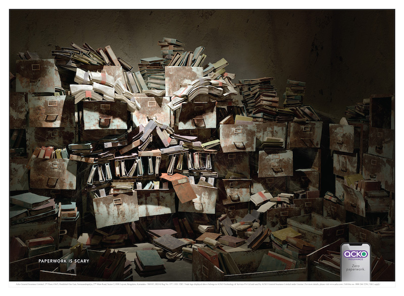 Acko exposes the monsters of insurance, through a print craft campaign