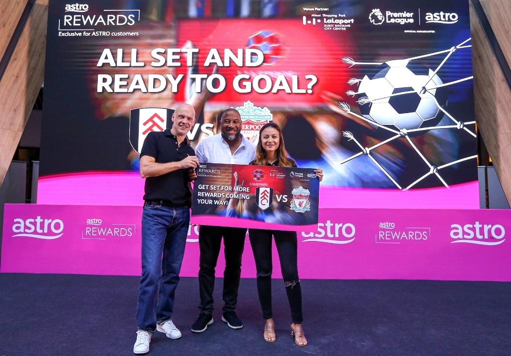 euan smith john barnes and astro supersport host reem shahwa english premier league astro