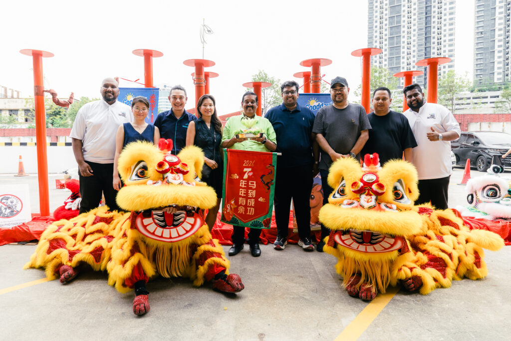 Tan Sri R Doraisingam Pillai founder of Lotus Group with Lotus Group and Goodday team during the Lion Dance Photo Opp Session | Goodday Milk Launches The Goodday Milk Factory, A New Everyday Community Space