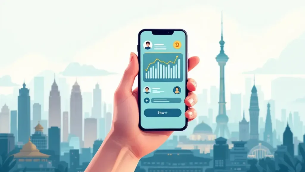 APAC Short-Drama Sessions Explode 452% as Battle for Attention Turns Vertical 1 uplifting hand smartphone seasia city engagement bars digital illustration | APAC Short-Drama Sessions Explode 452% as Battle for Attention Turns Vertical